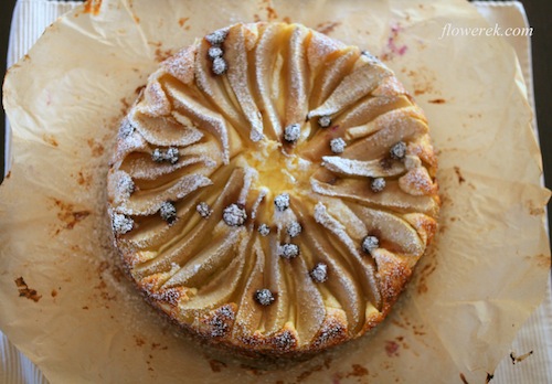 Käsekuchen mit Birnen
