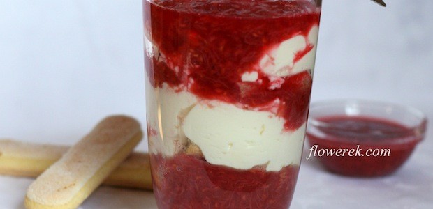 Rhabarber- Himbeer- Dessert