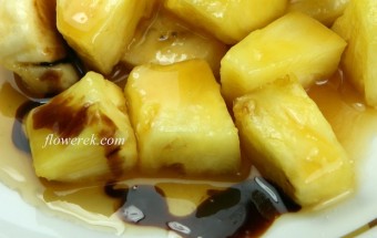 Ananas gebraten in Karamellsauce