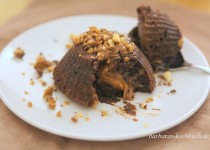 Schokokuchen mit flüssigen Kern und Toffifee-Füllung