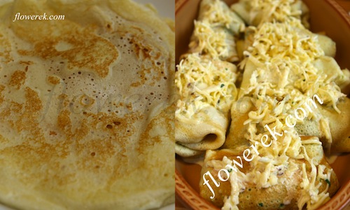Naleśniki mit Spinat und Hähnchen
